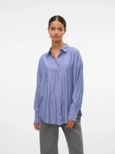 CAMICIA A RIGHE AZZURRA VEROMODA ART.10319825